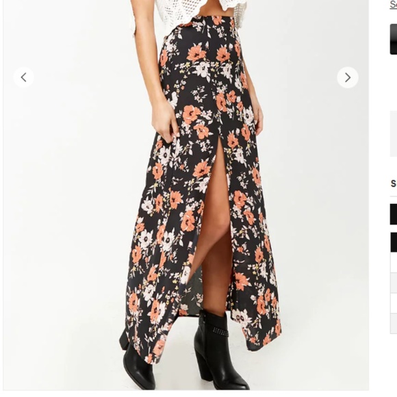 floral skirt with slit
